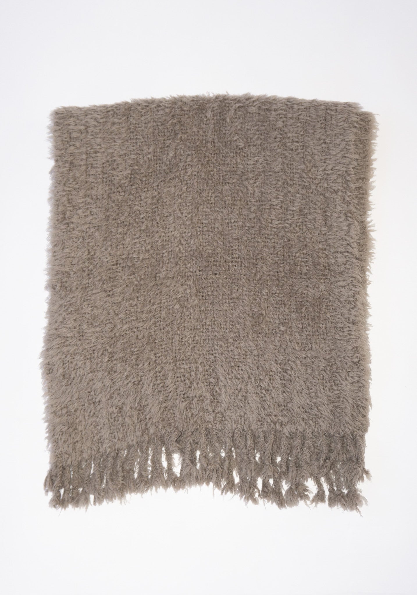 Handwoven Fur Wrap in Taupe