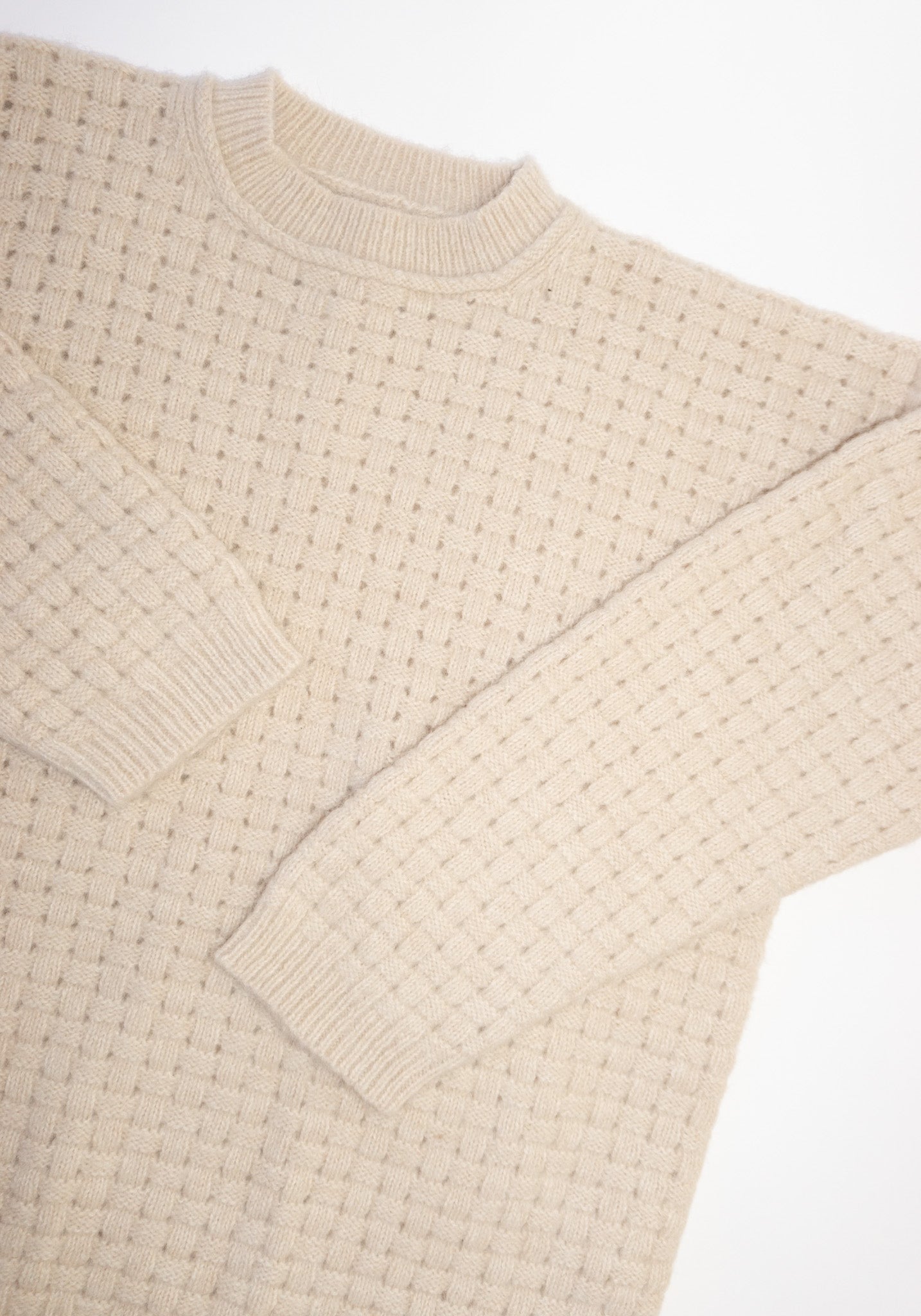 Interlace Crewneck in Alabaster