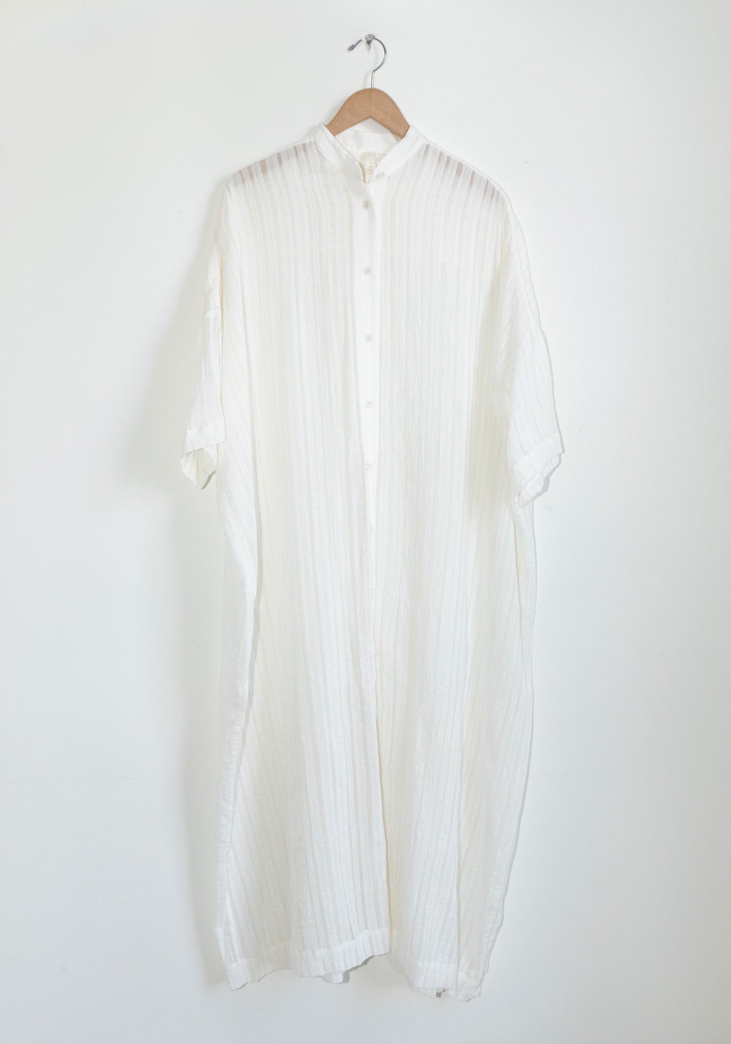 Lines Shirt Dress in White