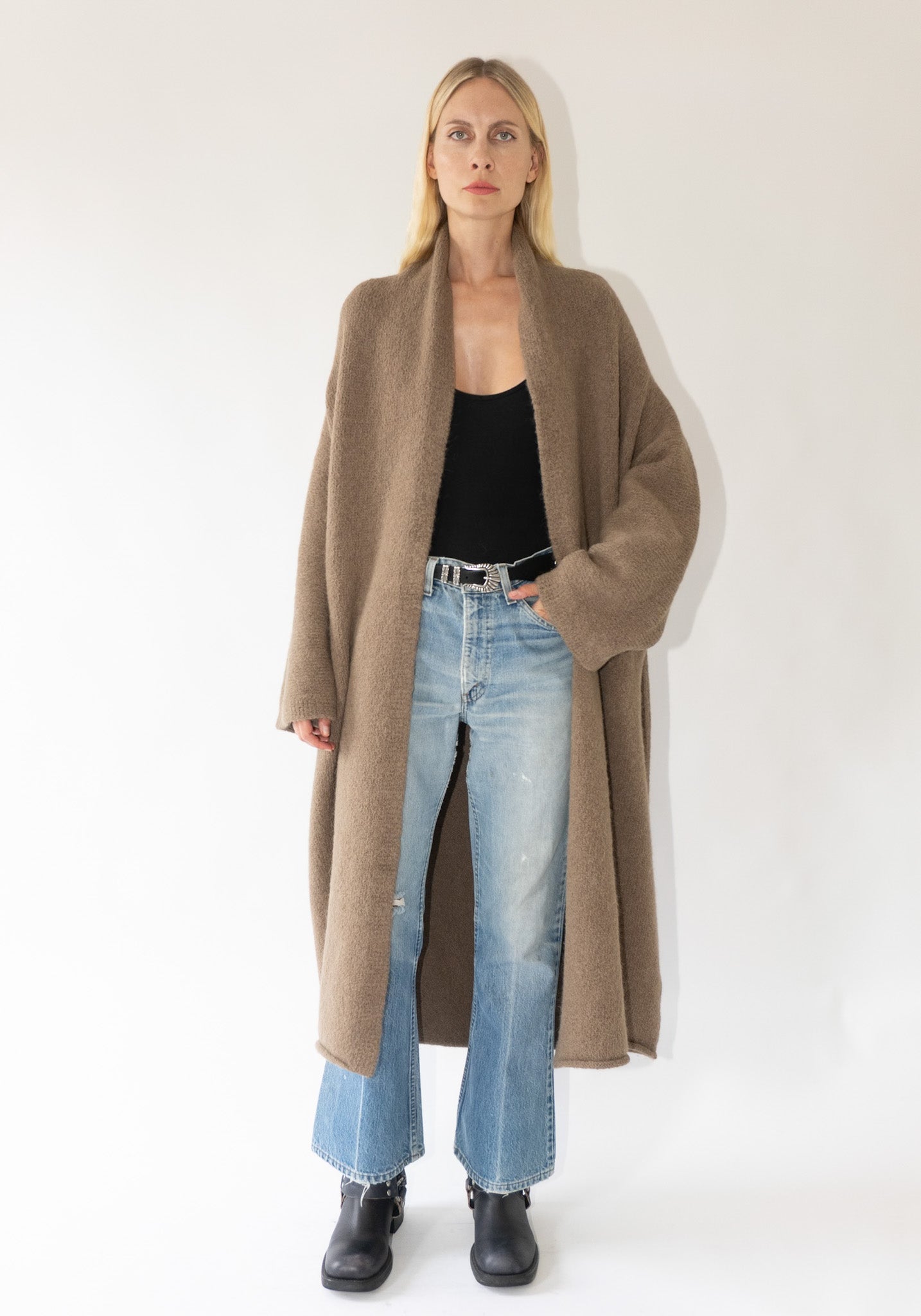 Lauren Manoogian Long Shaw Cardigan in Tobacco