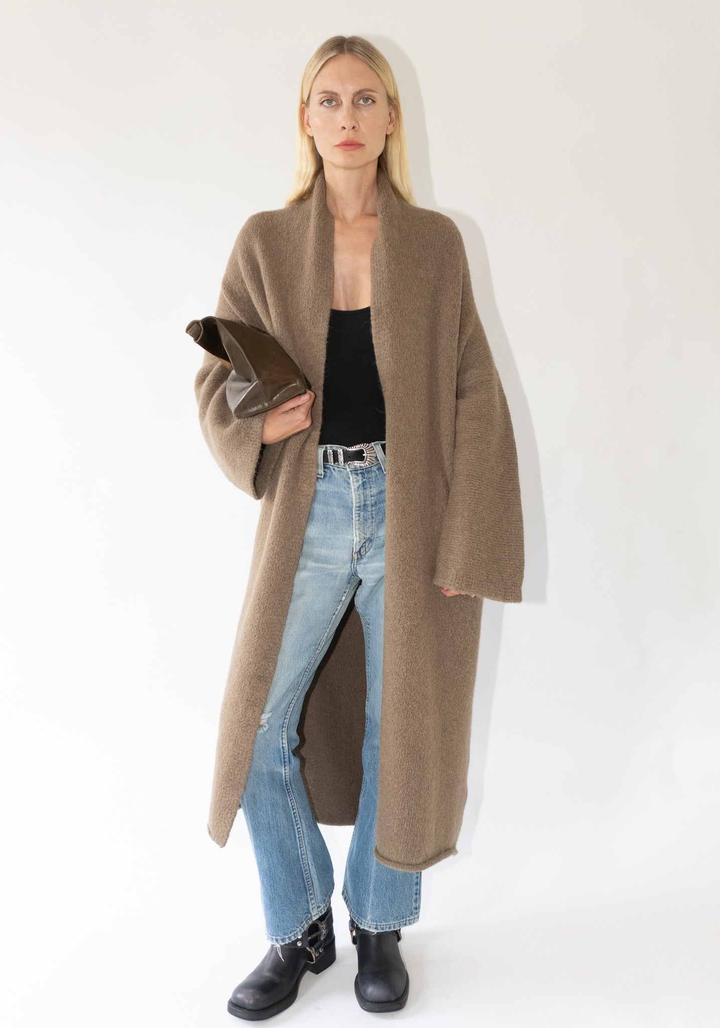 Lauren Manoogian Long Shaw Cardigan in Tobacco