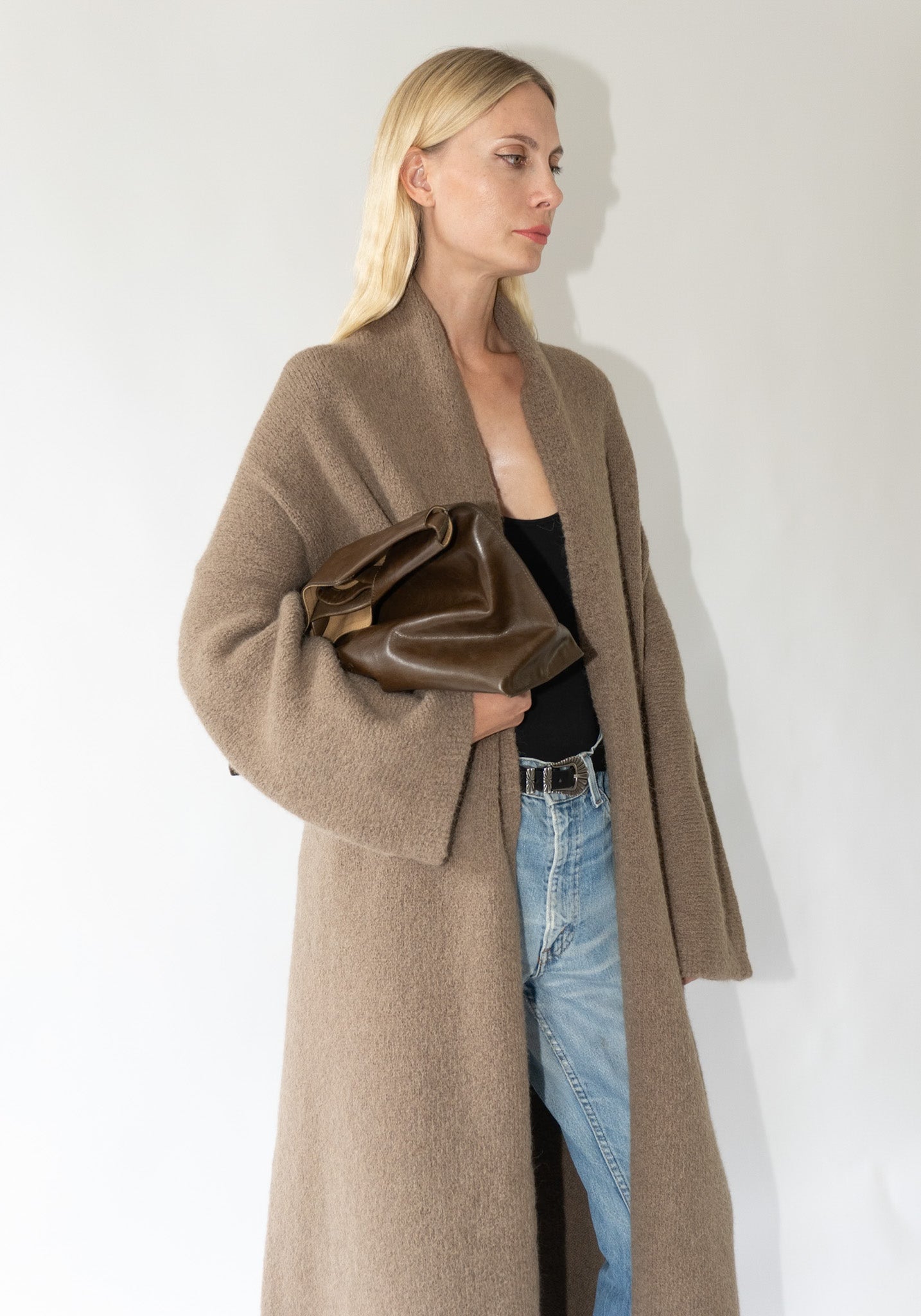 Lauren Manoogian Long Shaw Cardigan in Tobacco