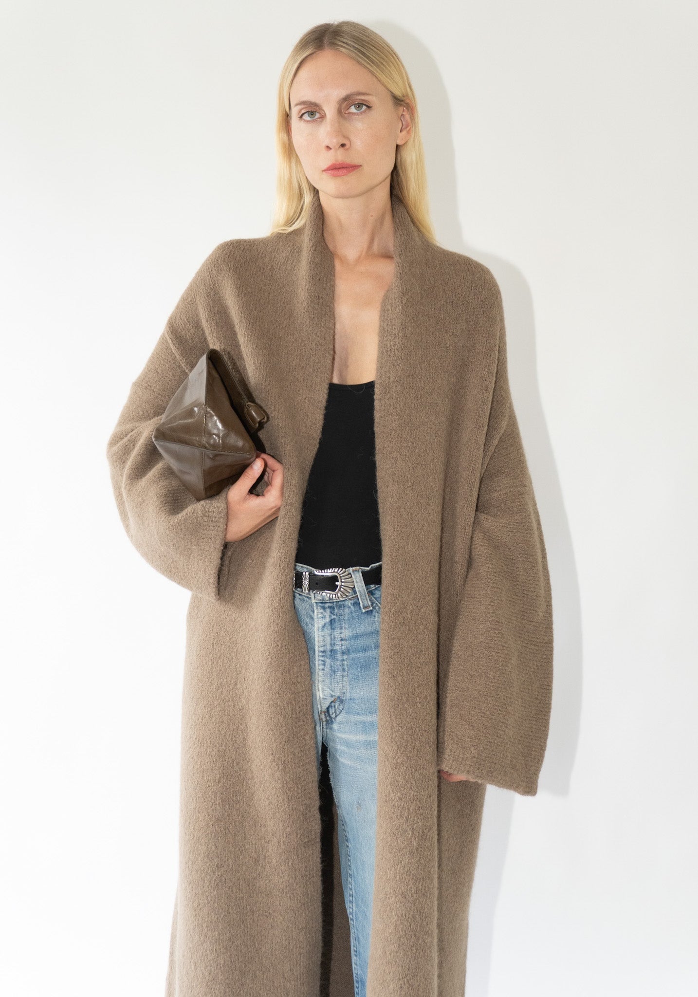 Lauren Manoogian Long Shaw Cardigan in Tobacco