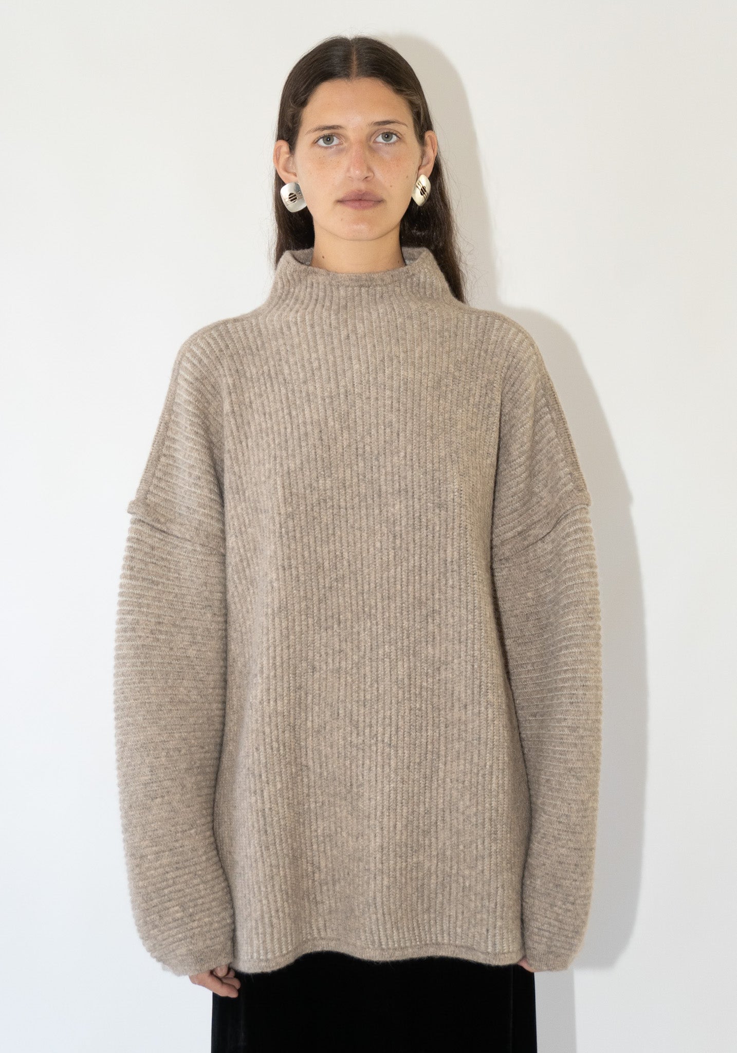 Ottoman Turtleneck Sweater in Moth Carrara