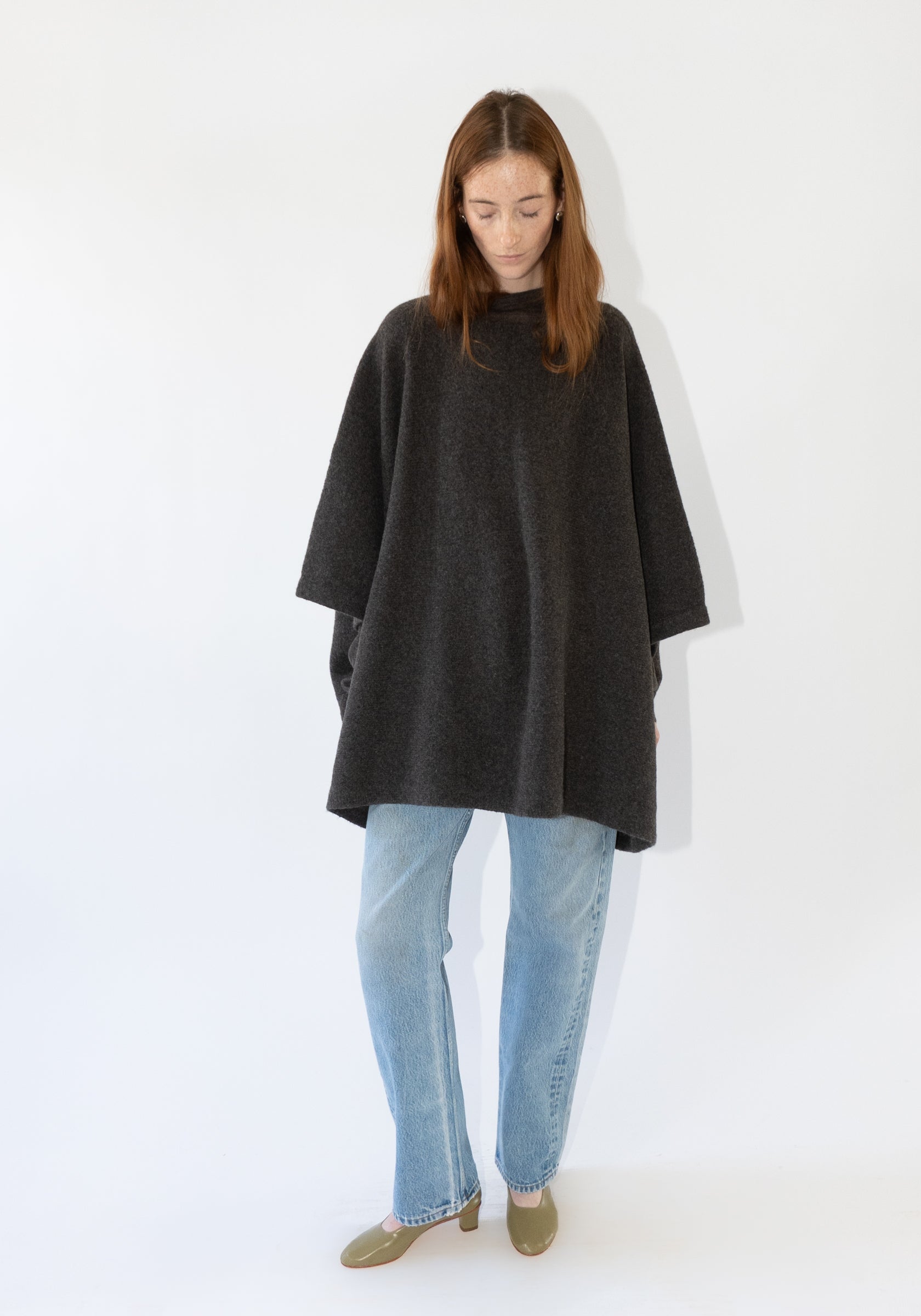 Horizontal Poncho in Blackened