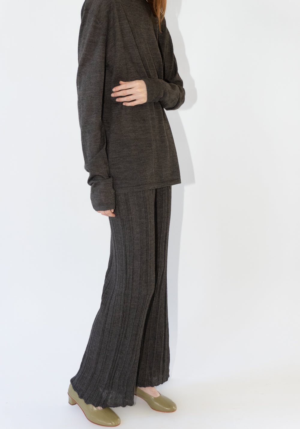 Plisse Pants in Blackened