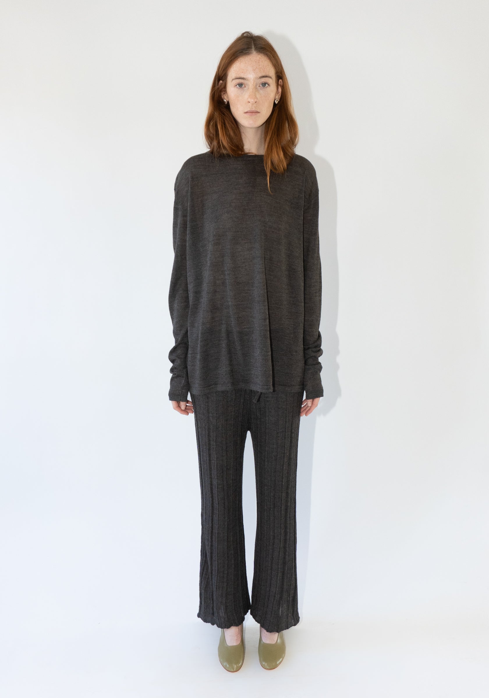 Plisse Pants in Blackened