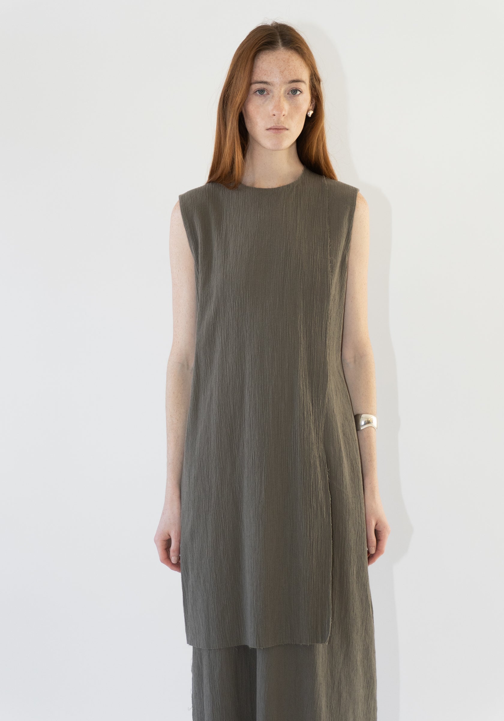 Raw Layer Dress in Clay