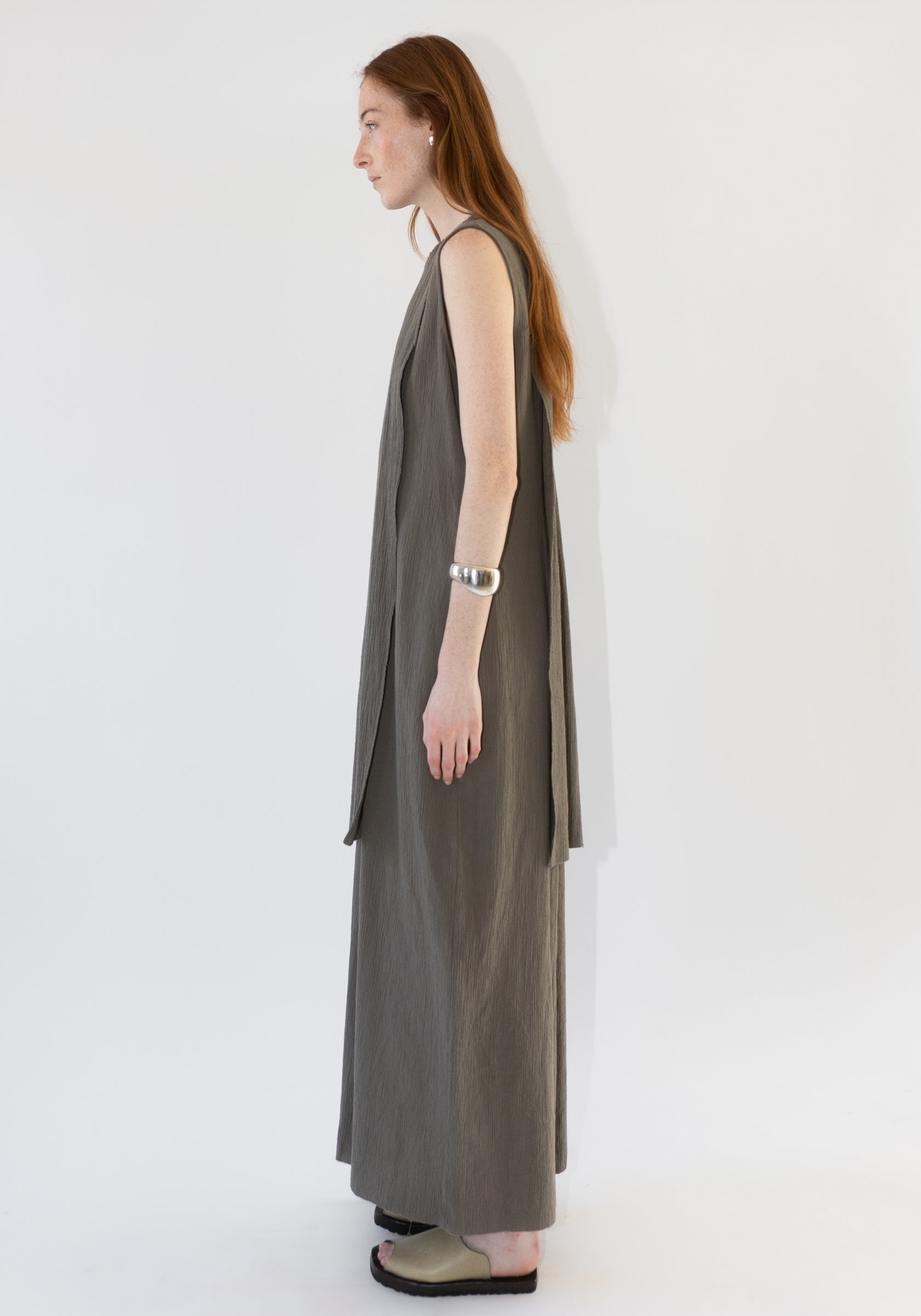 Raw Layer Dress in Clay