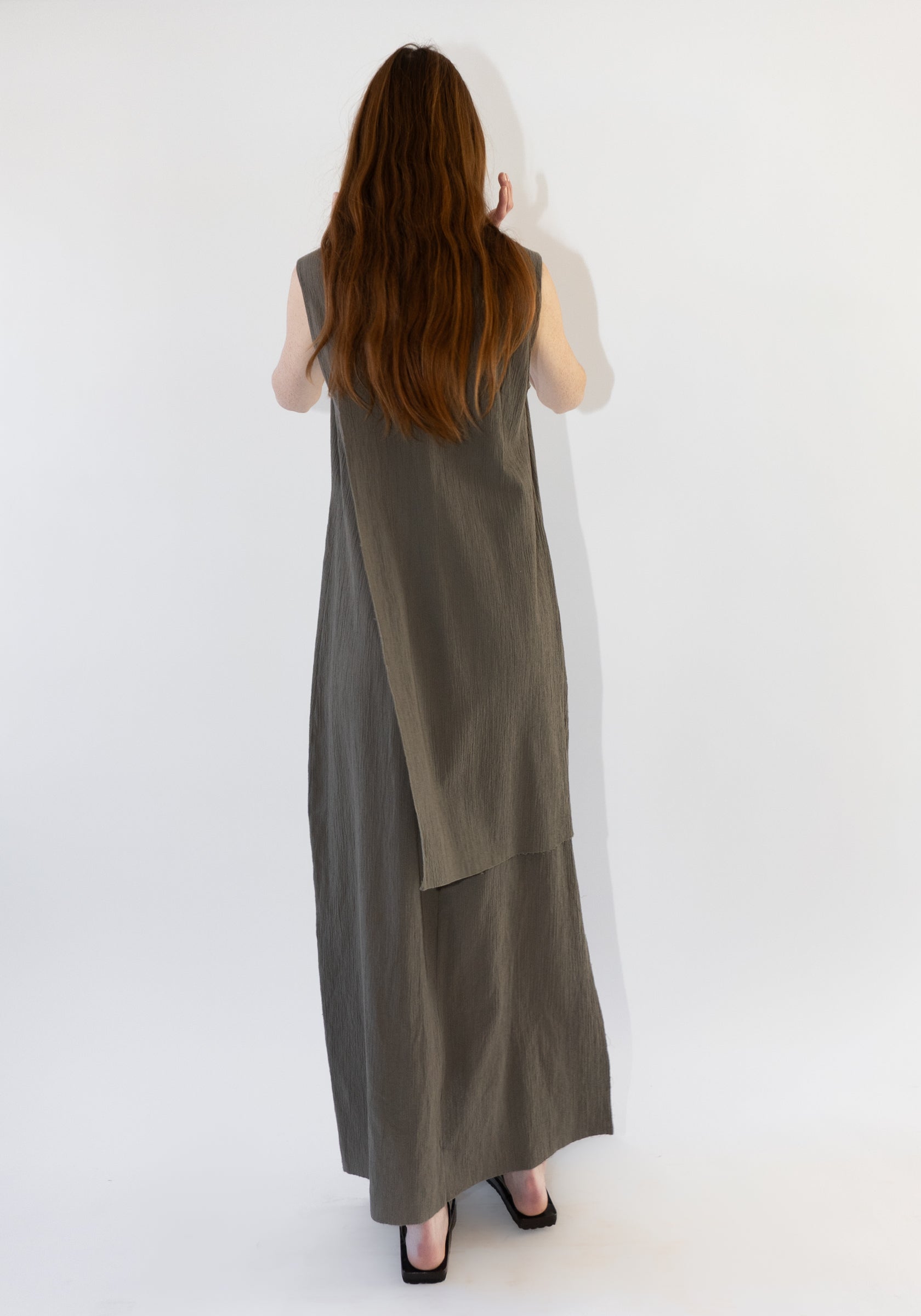 Raw Layer Dress in Clay
