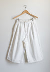 Lauren Manoogian Washed Cropped Trouser Shorts in White