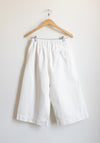 Lauren Manoogian Washed Cropped Trouser Shorts in White