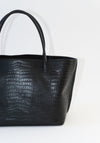 Eva Weekend Tote in Black Croc