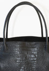 Eva Weekend Tote in Black Croc