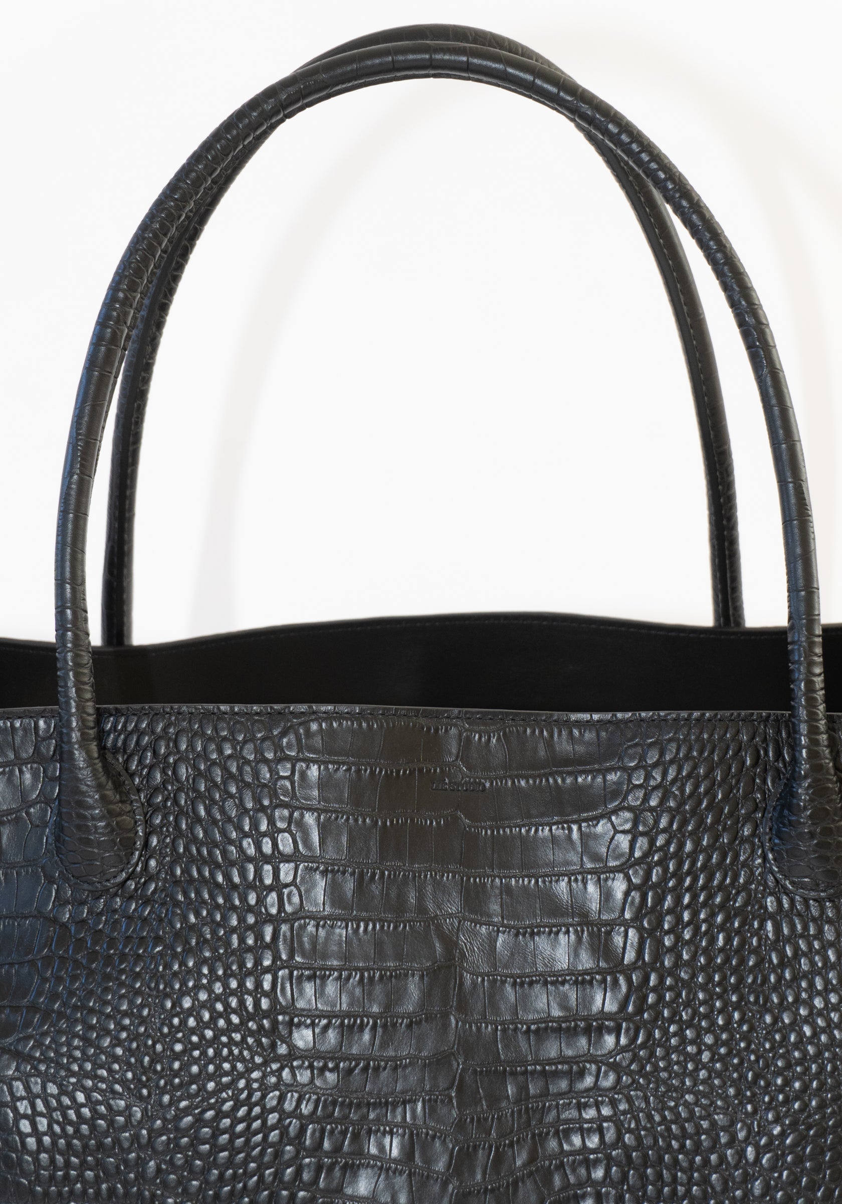 Eva Weekend Tote in Black Croc