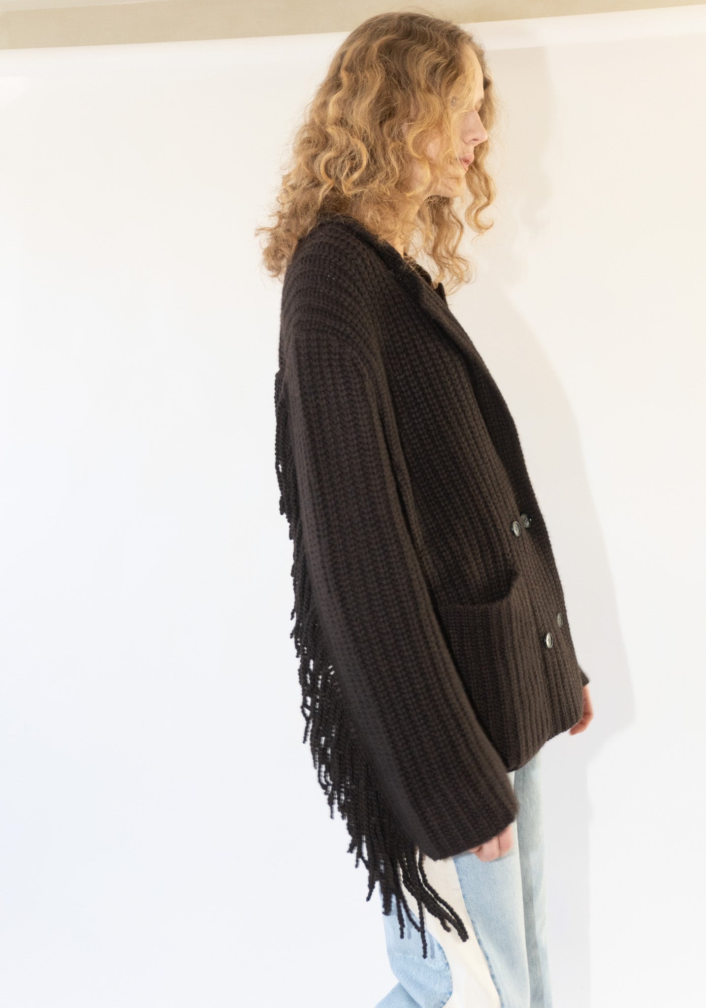 Lisa Yang Elysse Cashmere Cardigan Jacket in Dark Oak