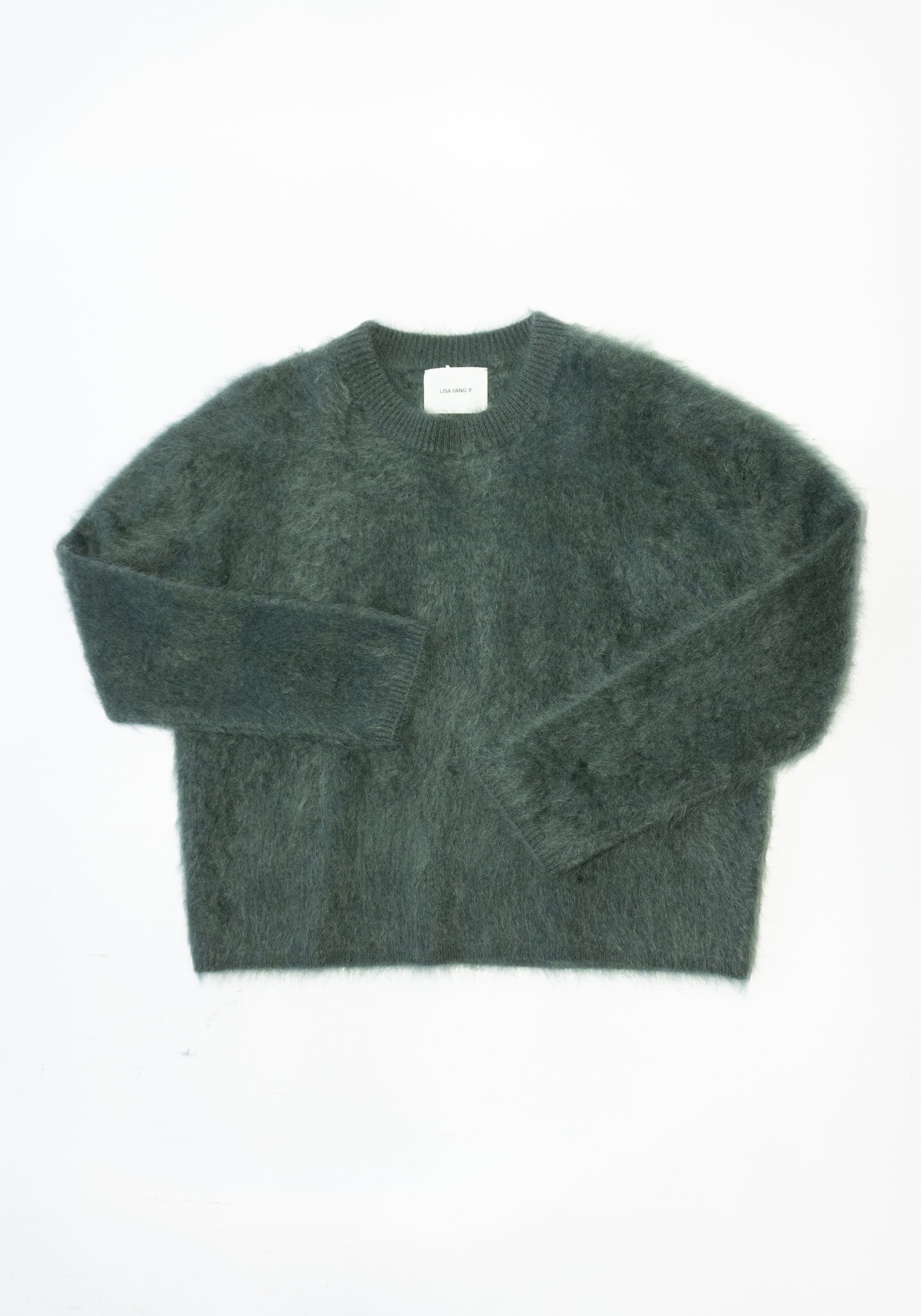 Lisa Yang Cashmere Natalia Brushed Sweater in Olive