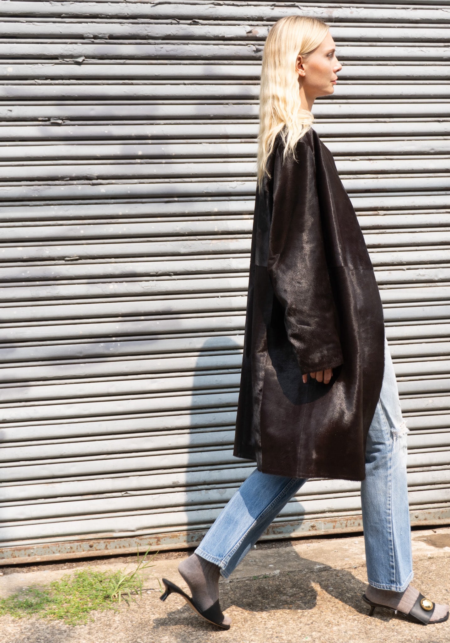 Loulou De Saison Miller Calfskin Coat in Coffee