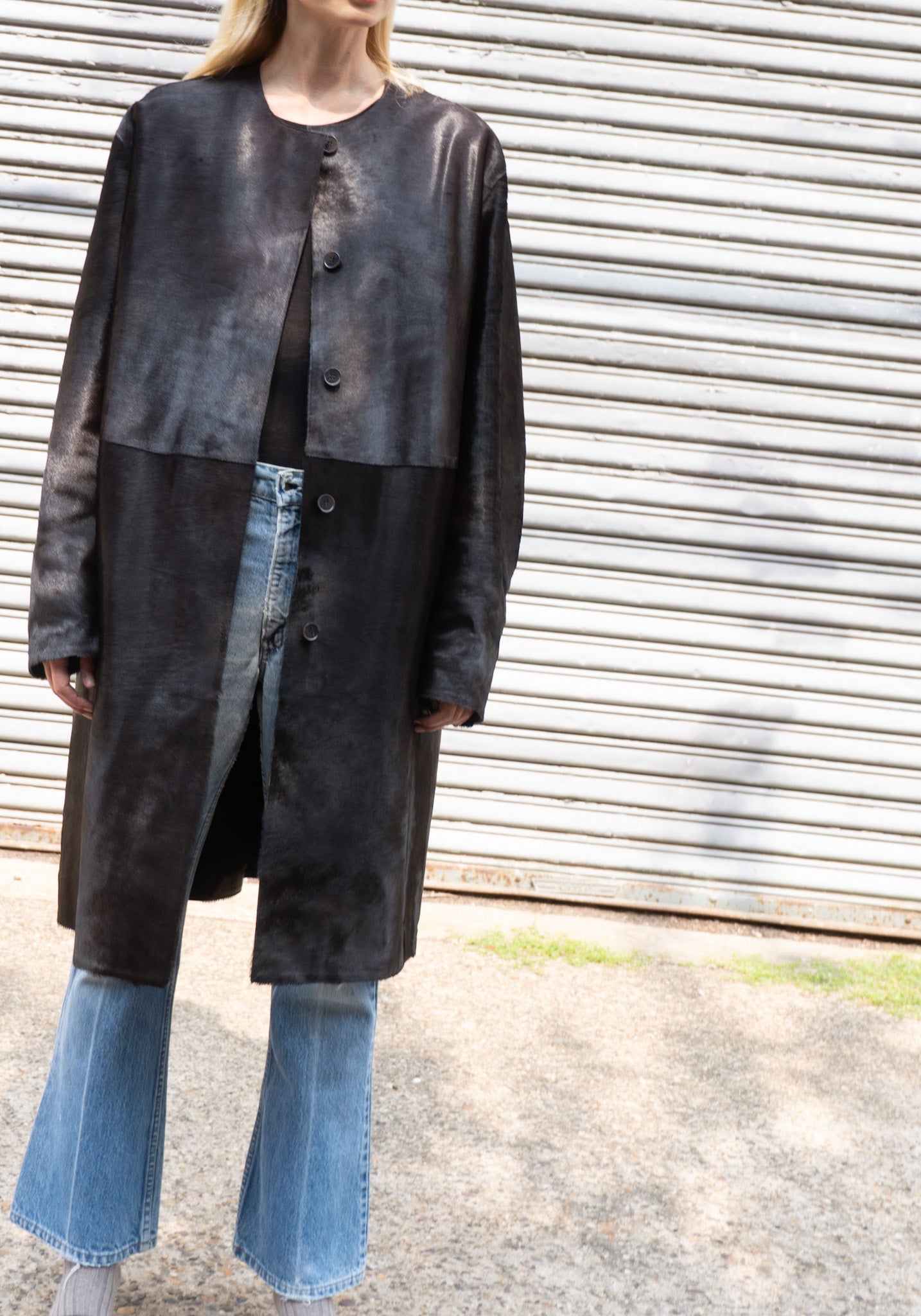 Loulou De Saison Miller Calfskin Coat in Coffee