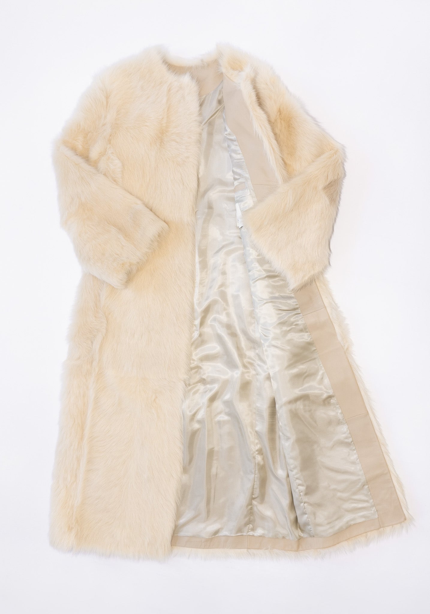 Siba Long Shearling Coat in Butter