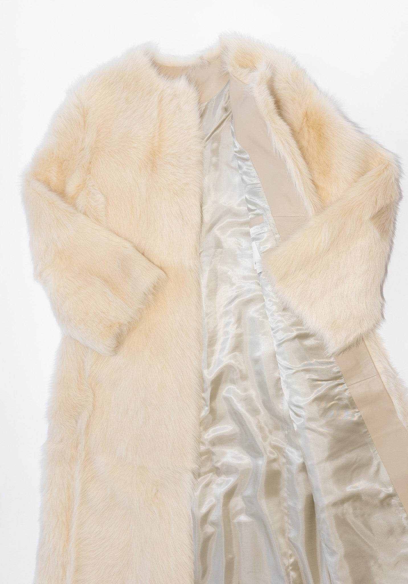 Siba Long Shearling Coat in Butter