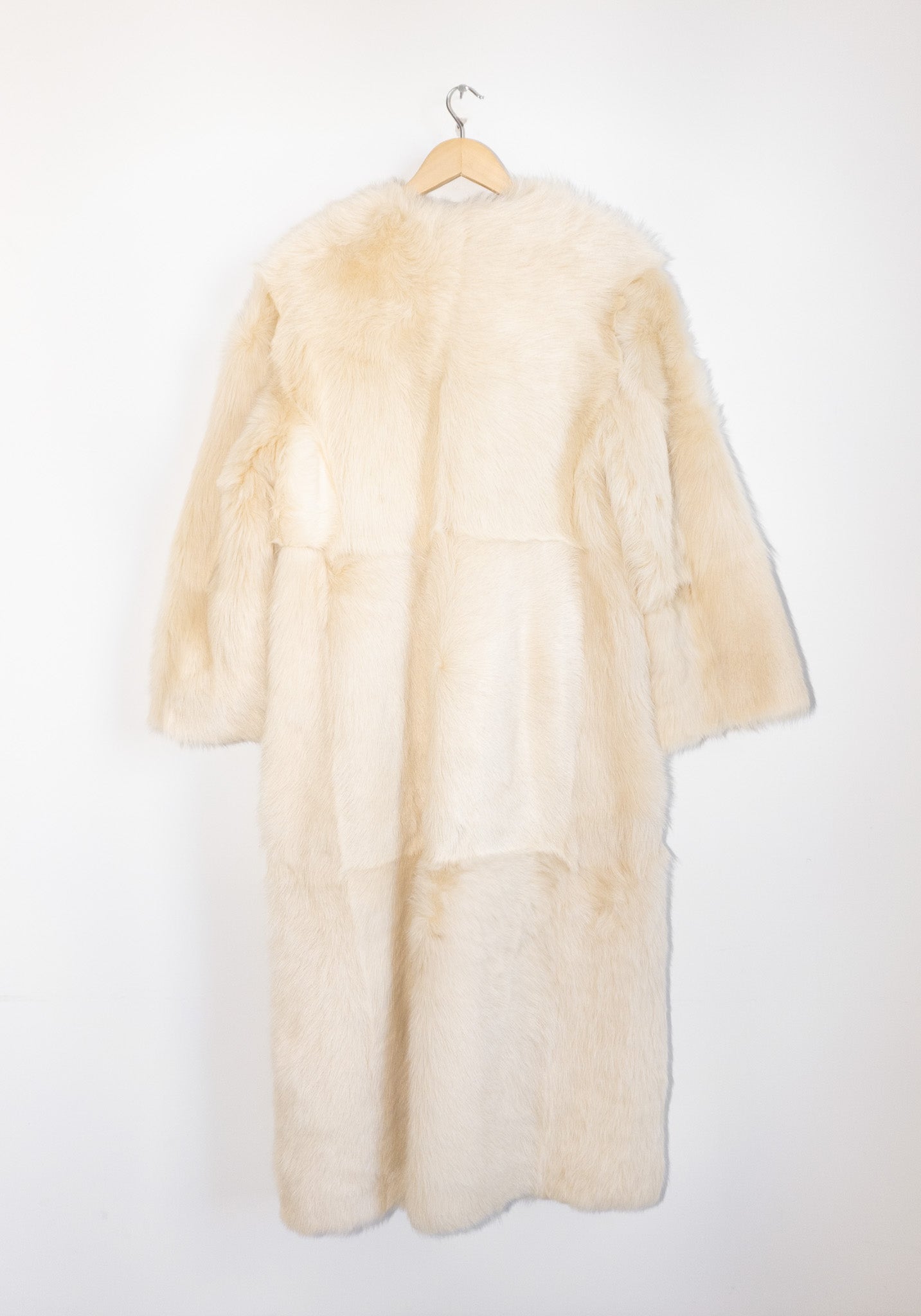 Siba Long Shearling Coat in Butter