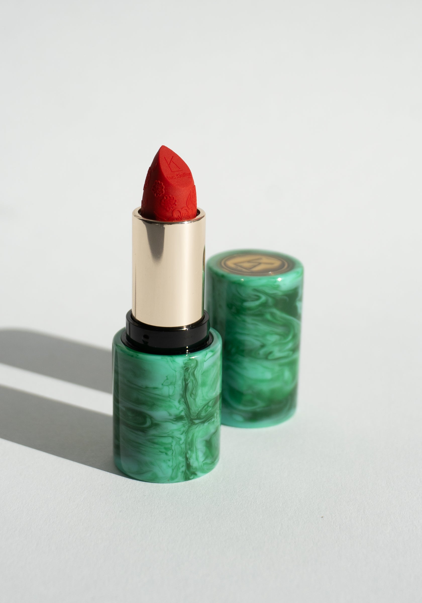 Le Klassic Malachite Lipstick Case with Rouge Alambra Lipstick