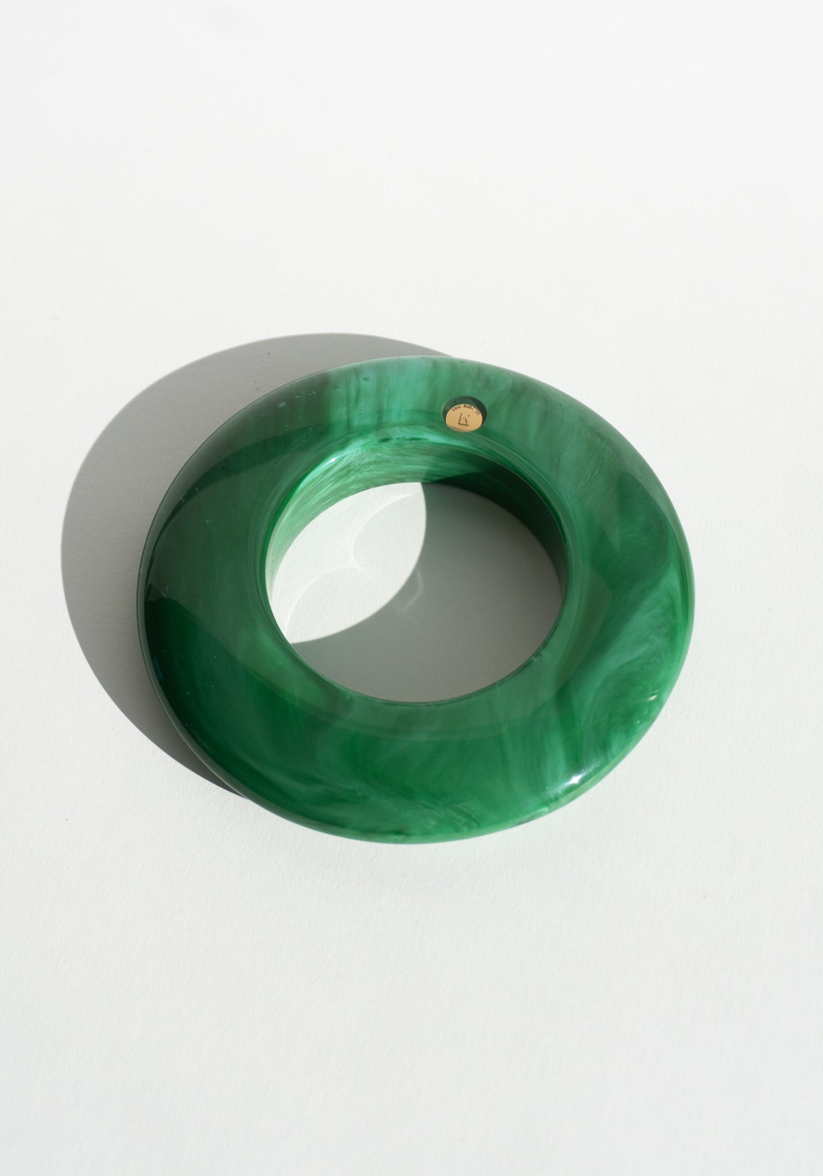 Round Discus Bracelet in Malachite