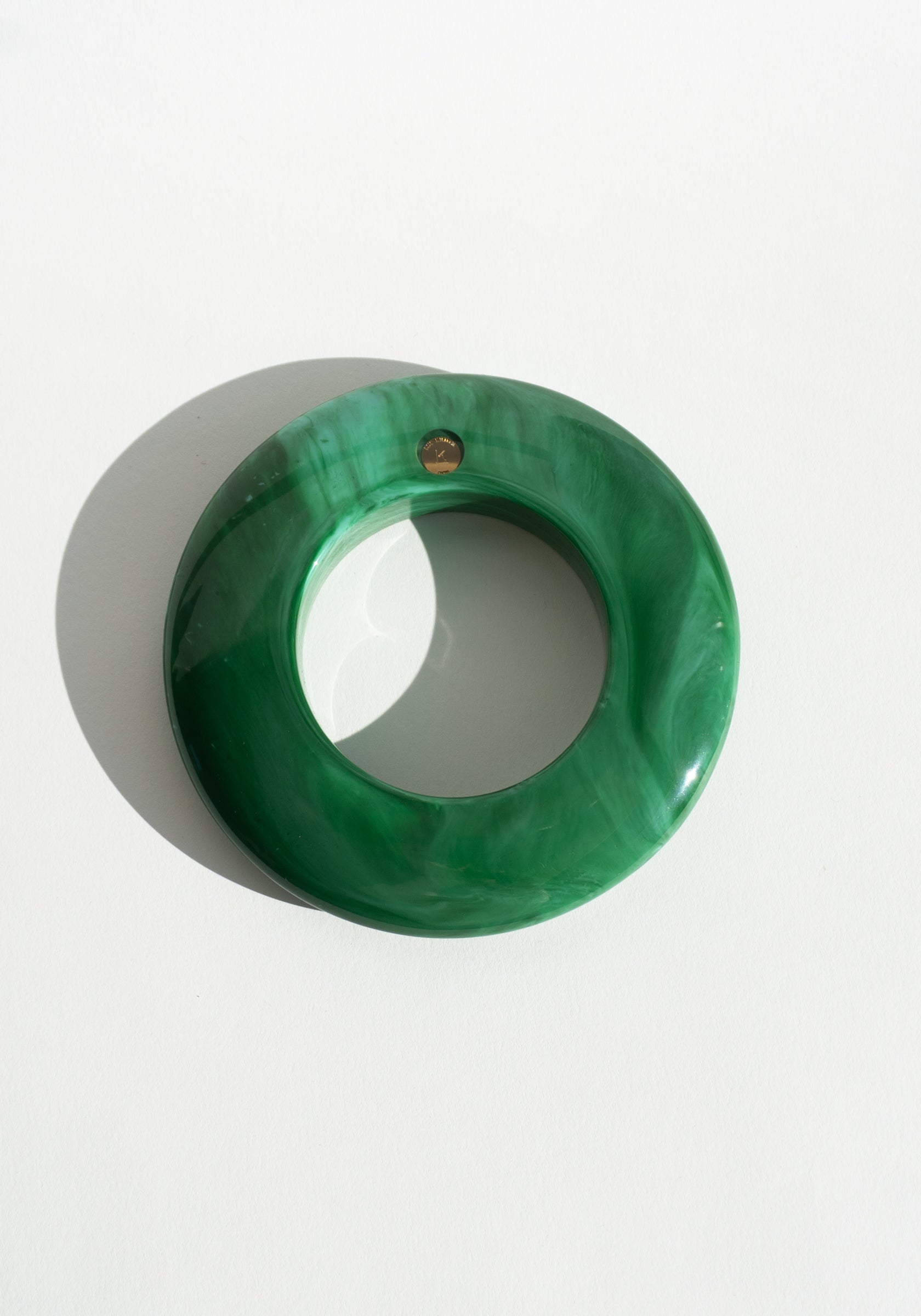 Round Discus Bracelet in Malachite