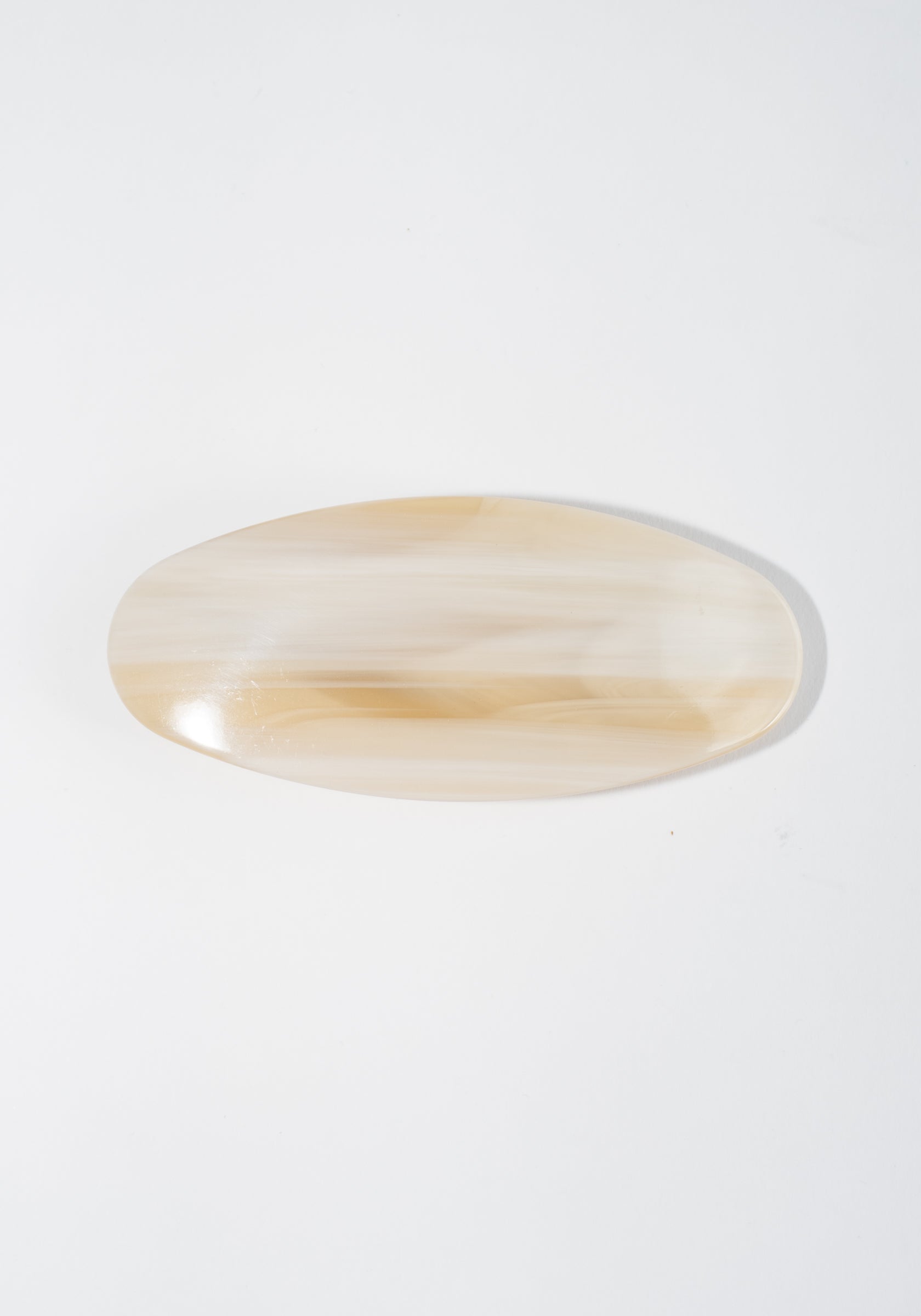 Machete Jumbo Oval Barrette in Alabaster