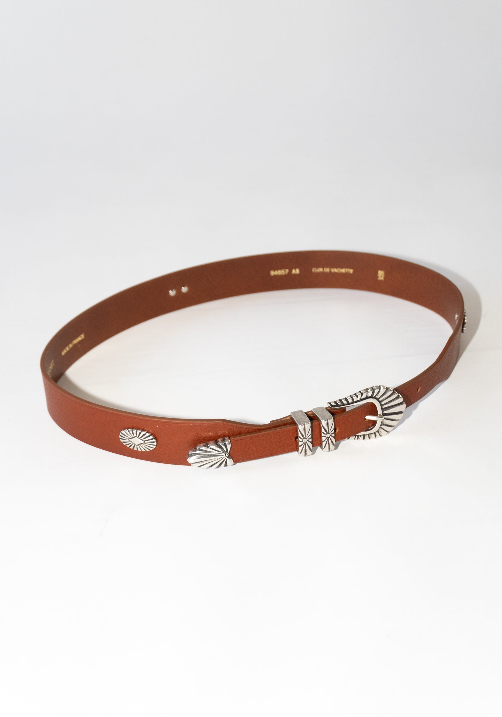 Western Studded Belt in Brown