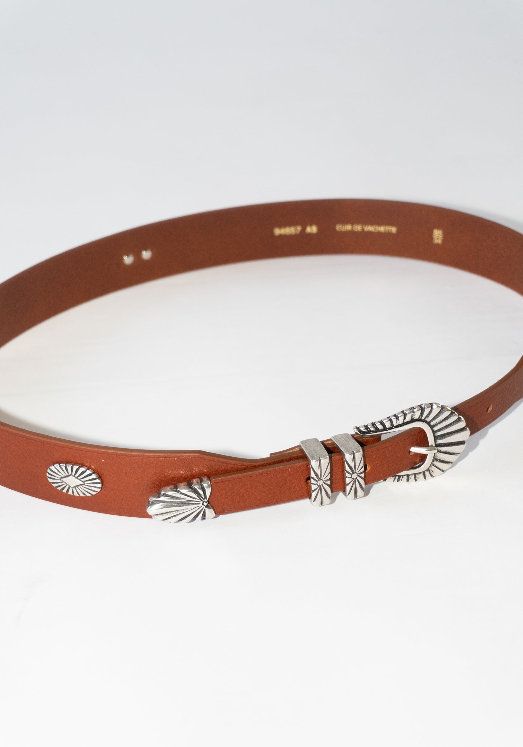 Western Studded Belt in Brown