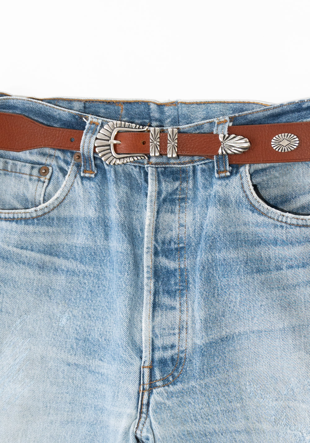 Western Studded Belt in Brown