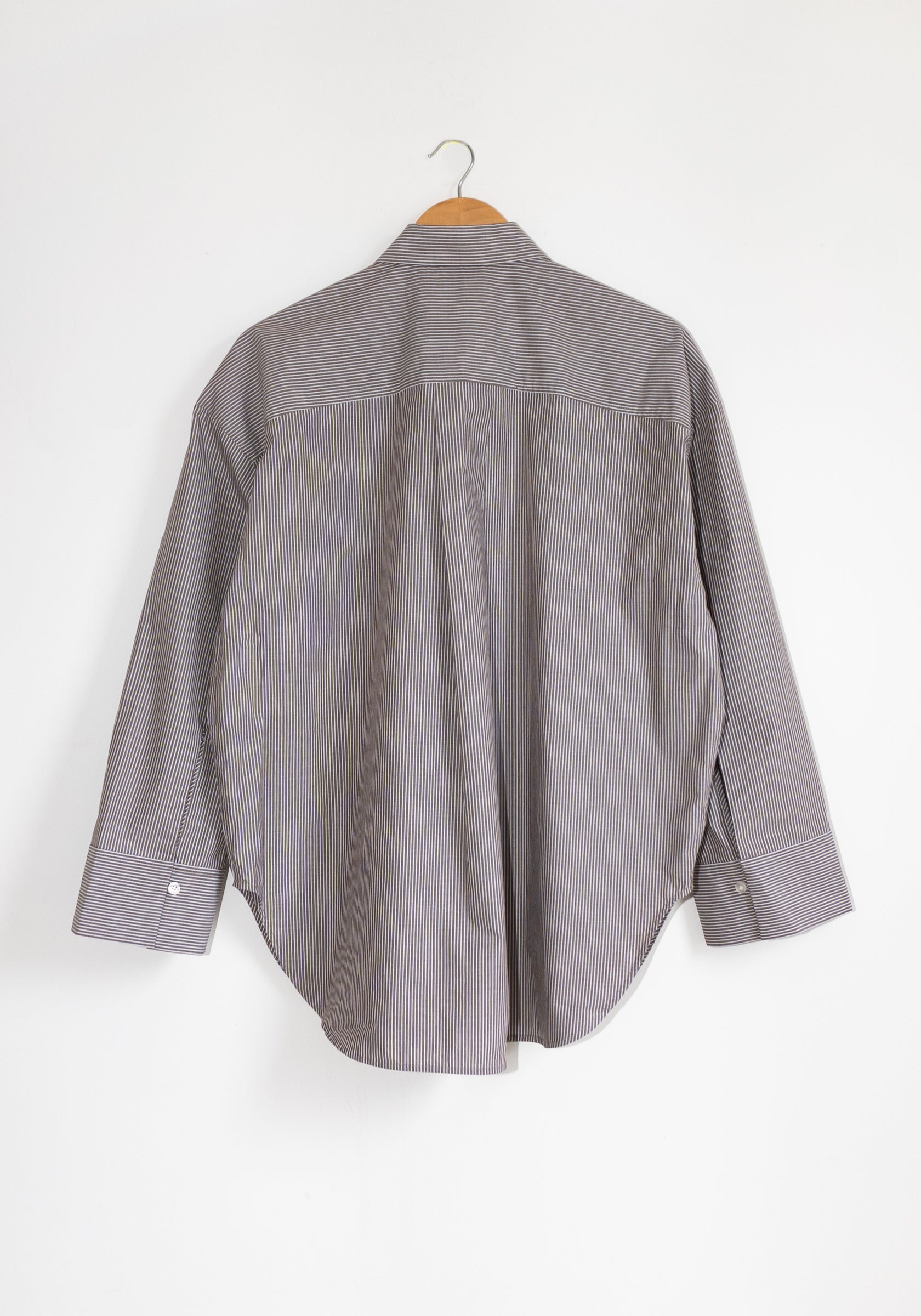 Malene Birger Derris Shirt in Thin Brown Stripe