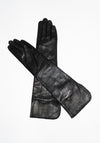 Gemmi Long Leather Gloves in Black