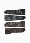 Gemmi Long Leather Gloves in Black