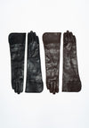 Gemmi Long Leather Gloves in Black