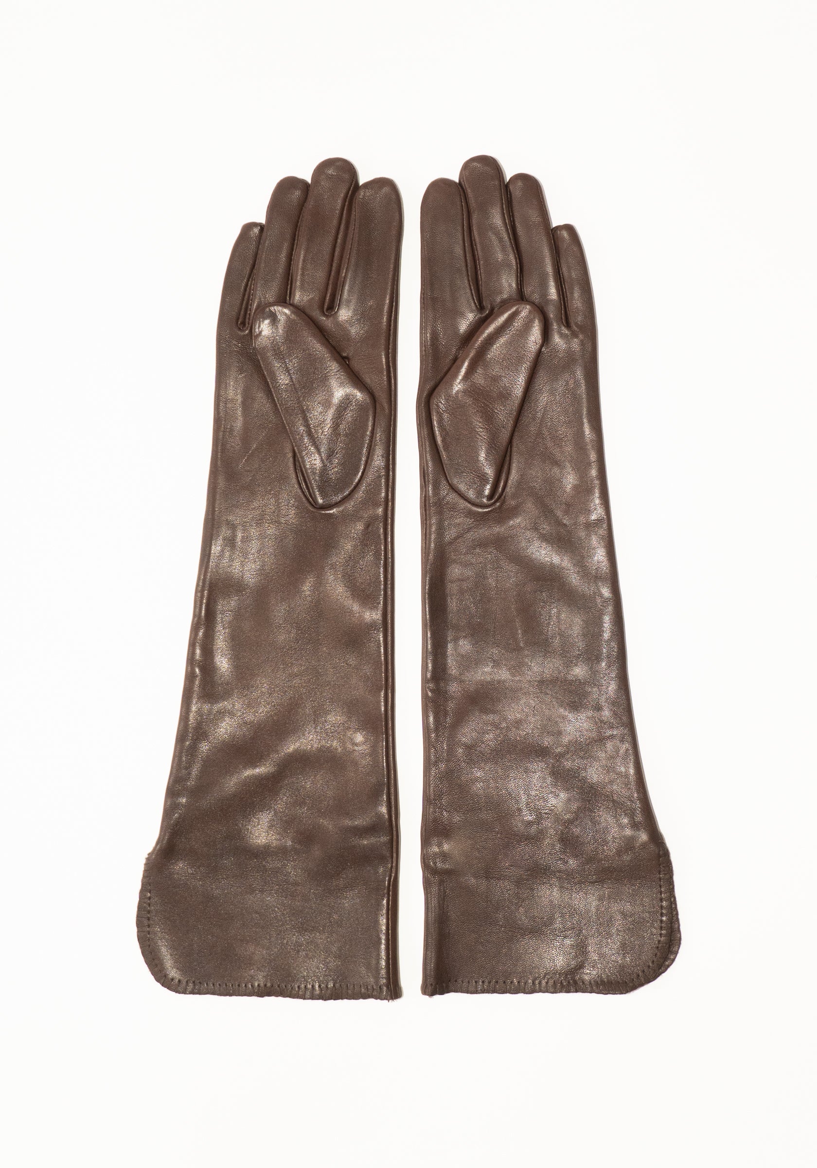 By Malene Birger Gemmi Long Leather Gloves in Brown