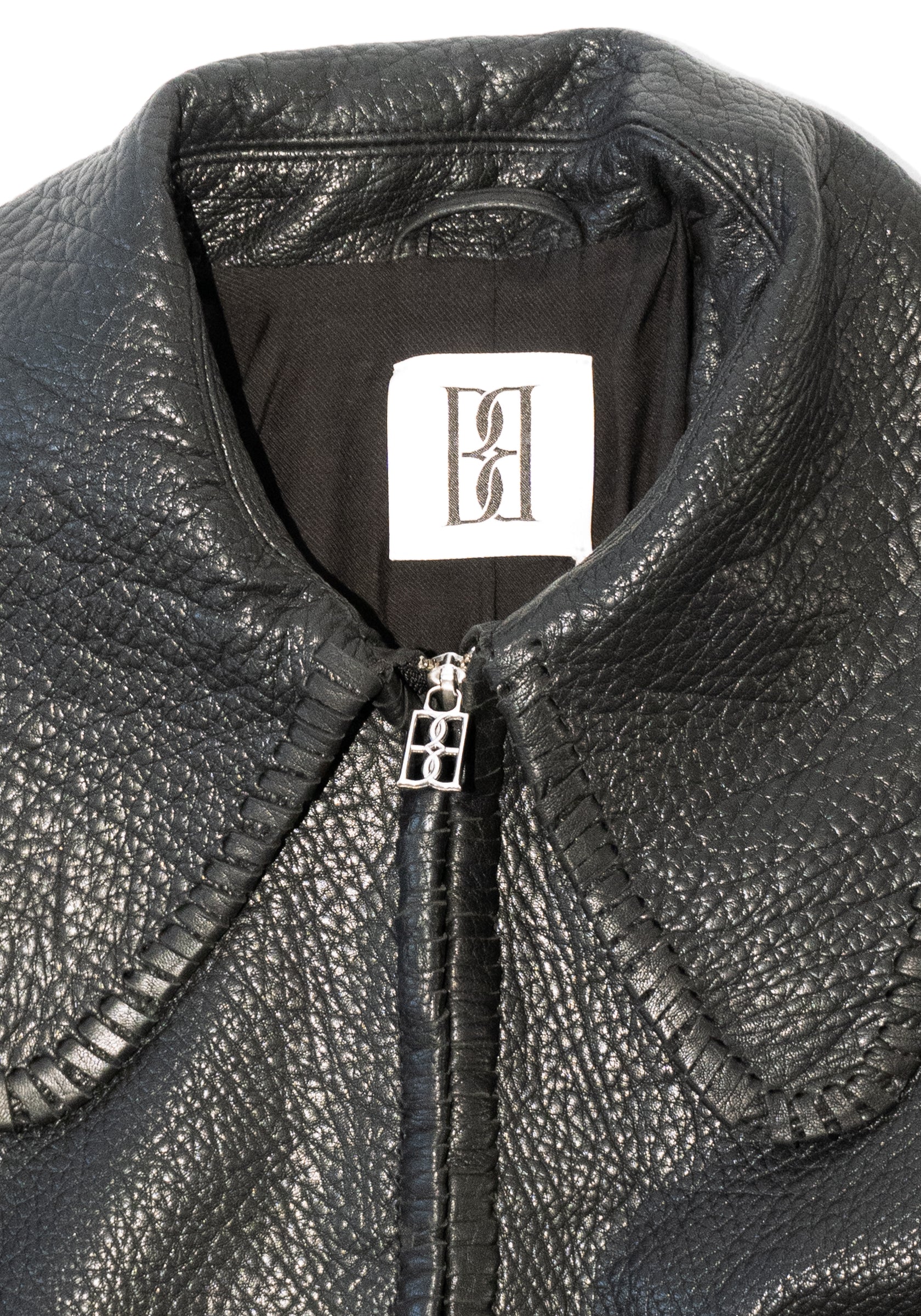 Rowani Leather Coat in Black