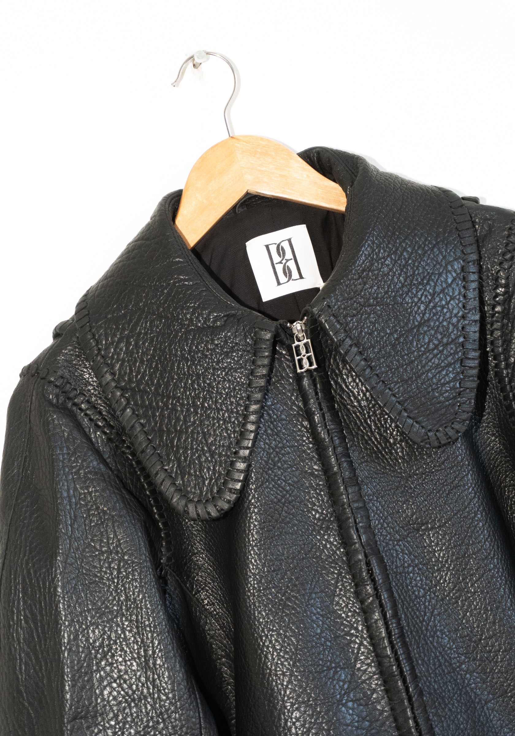 Rowani Leather Coat in Black