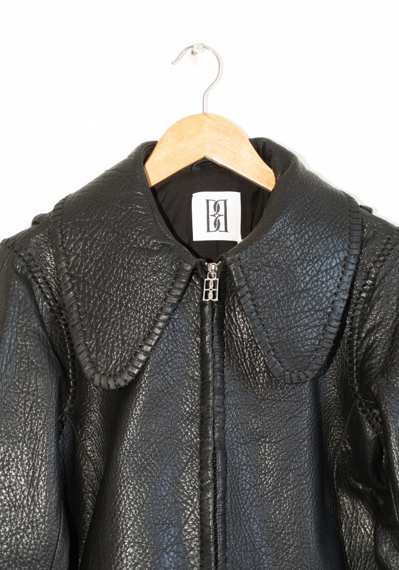 Rowani Leather Coat in Black