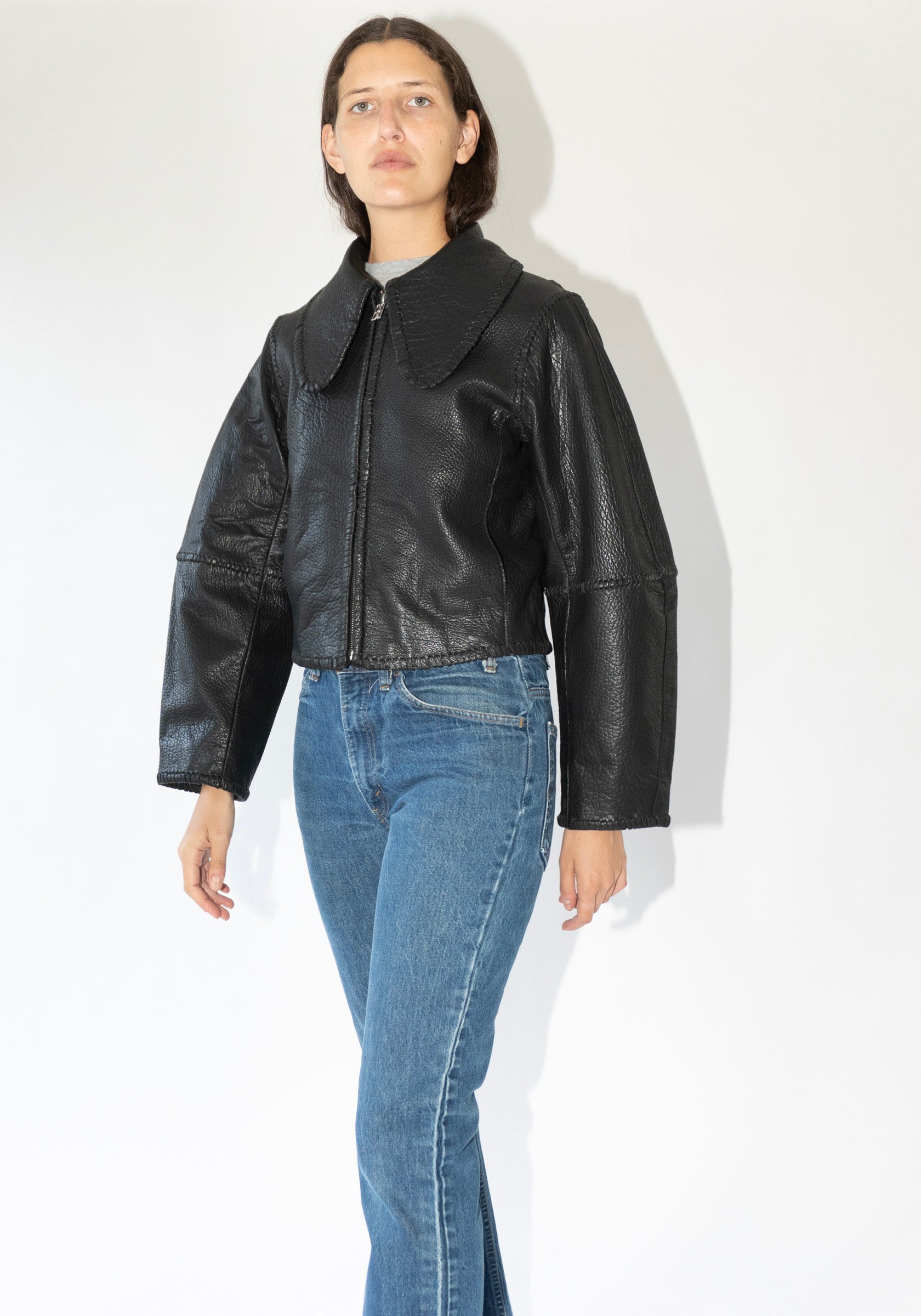 By Malene Birger Rowani Leather Coat in Black