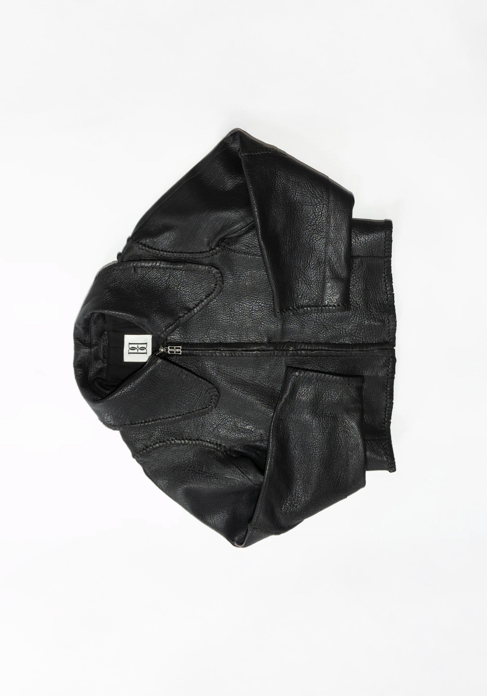 Rowani Leather Coat in Black