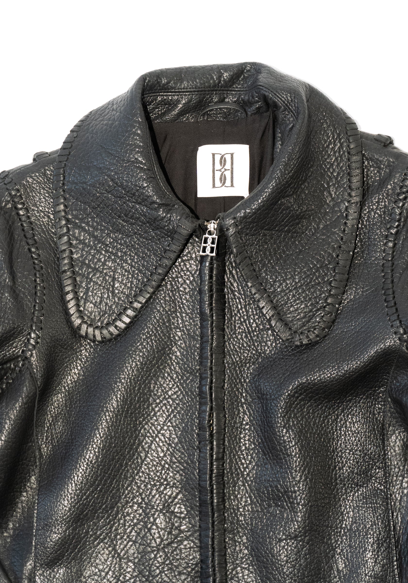 Rowani Leather Coat in Black