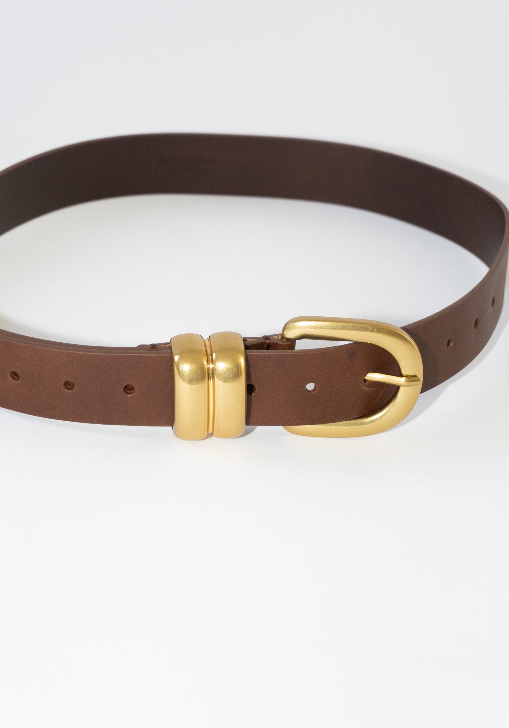 Zoira Leather Belt in Dark Brown