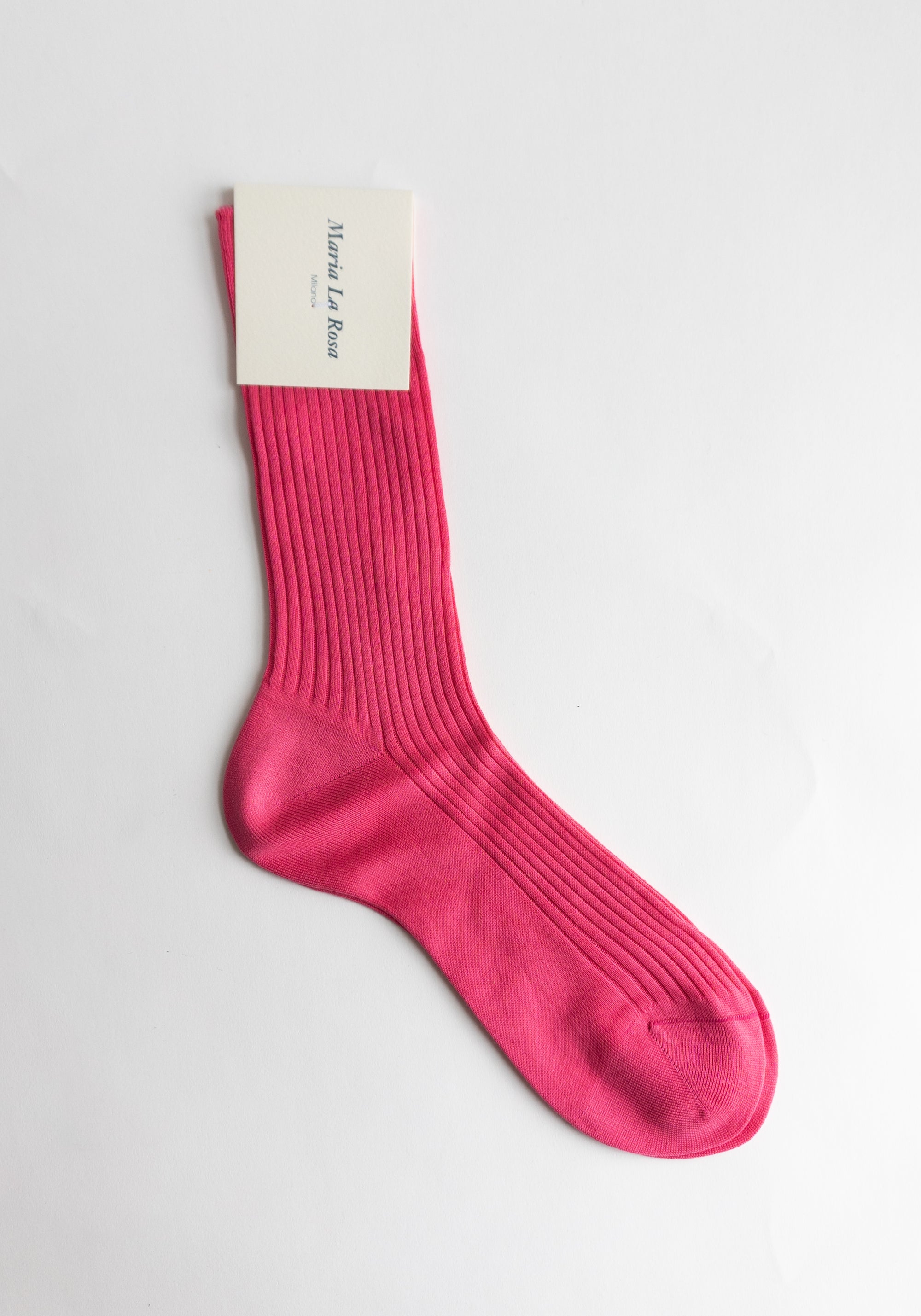 Cotton Ribbed Socks in Fuchsia