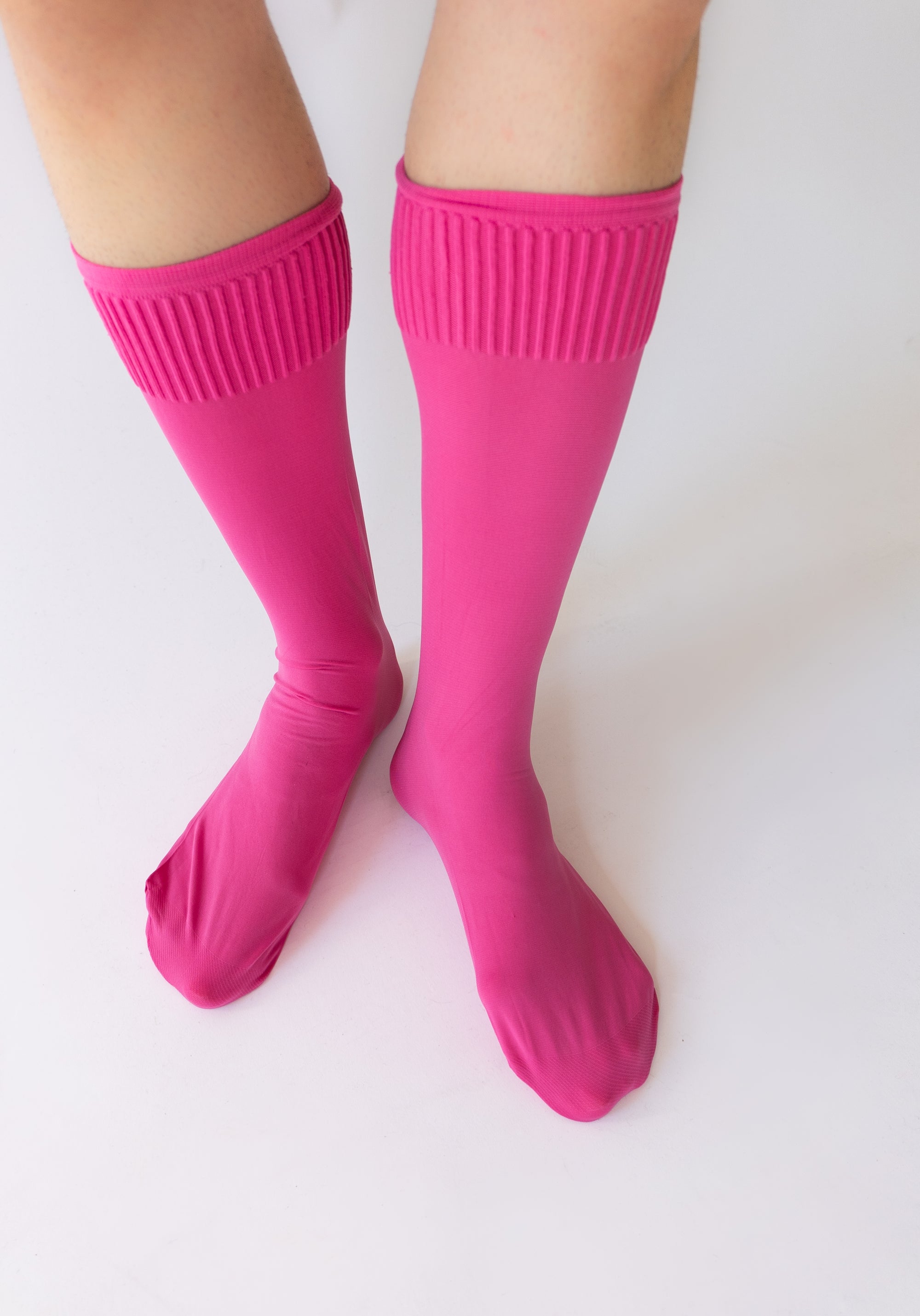 Maria La Rosa Lycra Knee High Socks in Fuchsia