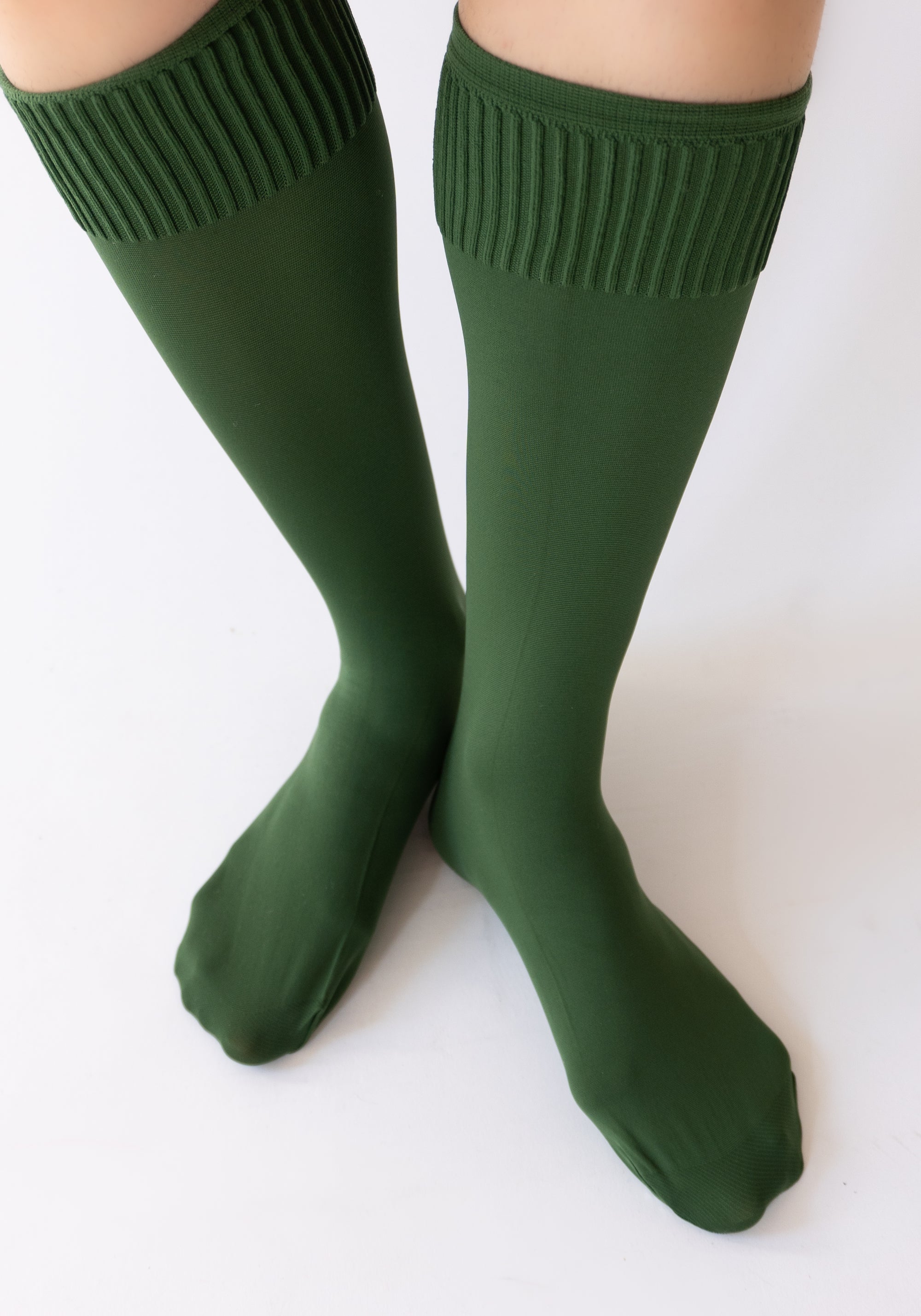 Maria La Rosa Lycra Knee High Socks in Green