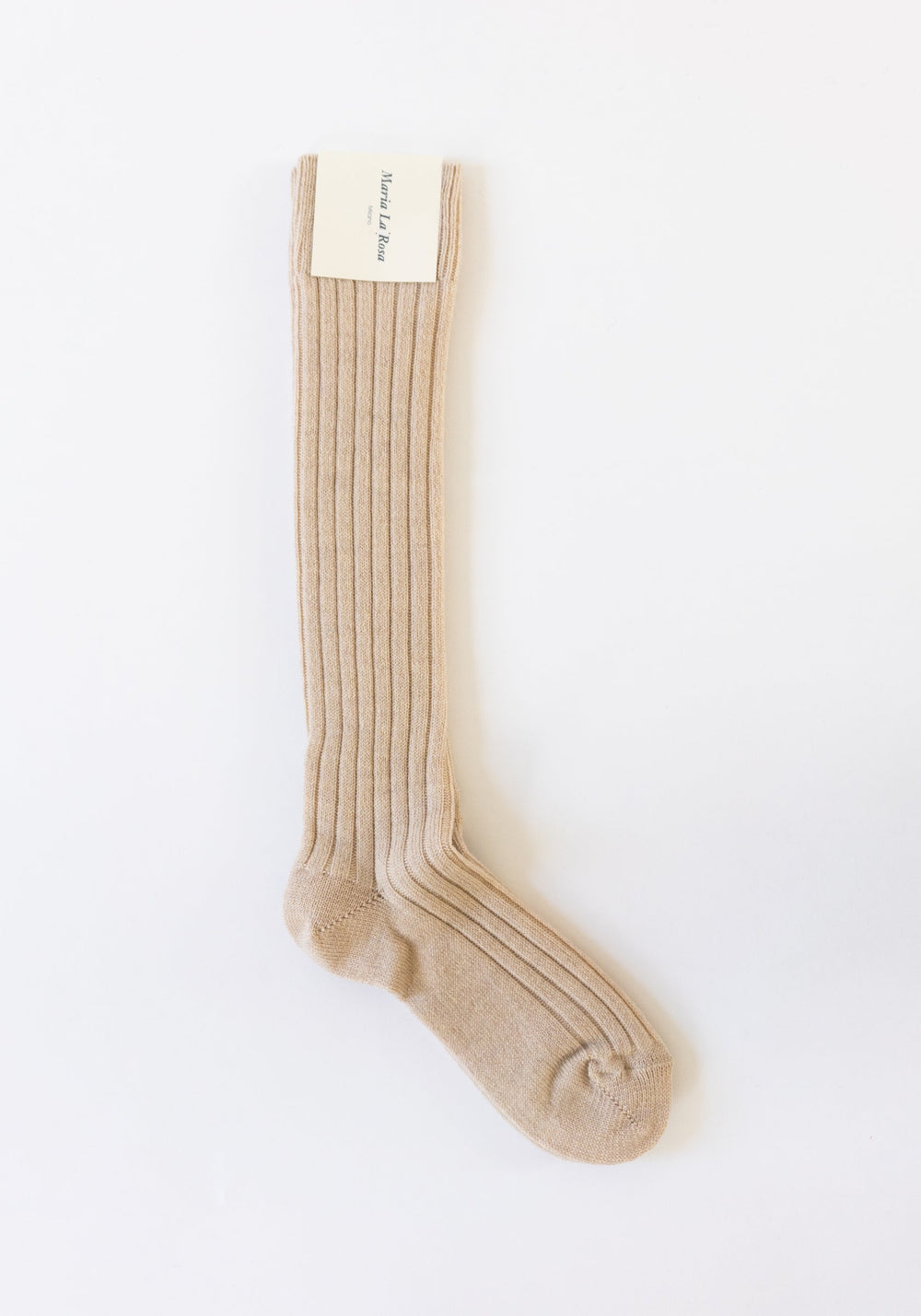 Ribbed College Sock in Camel