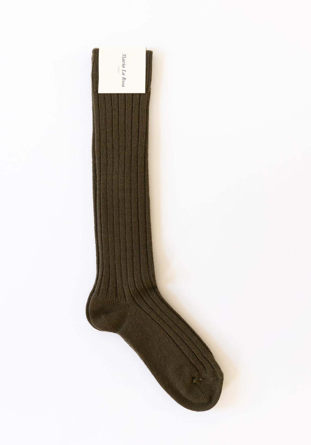 Ribbed College Sock in Olive